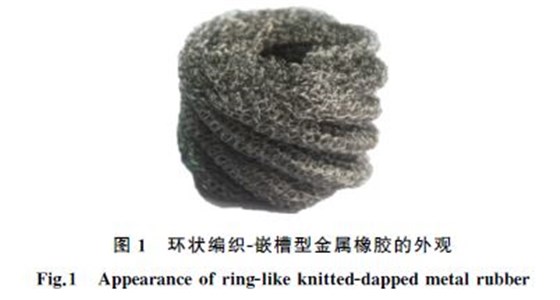 圖１ 環狀編織Ｇ嵌槽型金屬橡膠的外觀