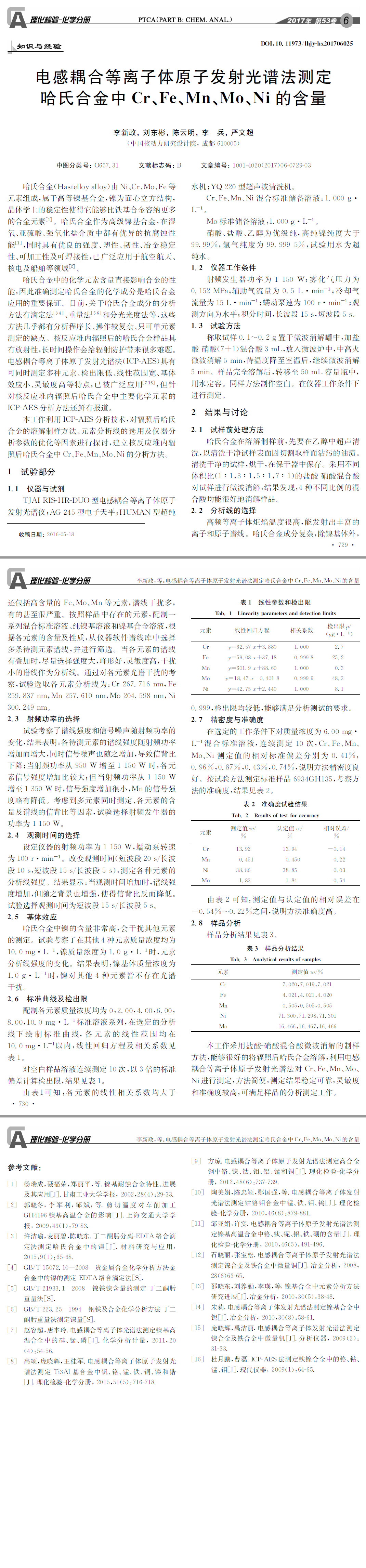 電感耦合測定,發射光譜測試,化學元素分析