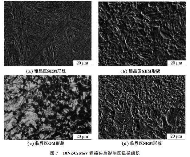 圖７１０Ni５CrMoV鋼接頭熱影響區顯微組織