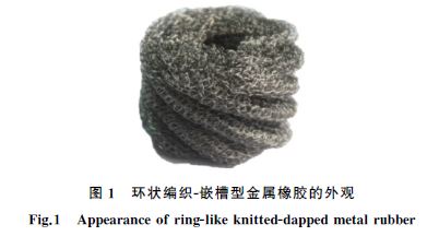 圖１ 環狀編織Ｇ嵌槽型金屬橡膠的外觀